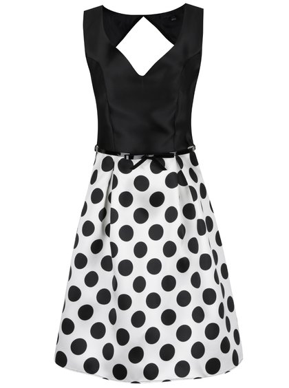 Luxusní černo-bílé puntíkaté šaty Dorothy Perkins