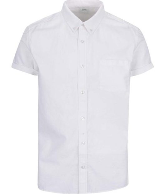 Bílá pánská košile Burto Menswear London s krátkým rukávem