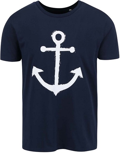 pánské modro bílé námořnické tričko s kotvou
