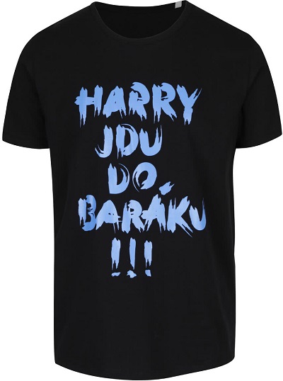 pánské černé triko na motivy filmu Sám doma s nápisem Harry jdu do baráku