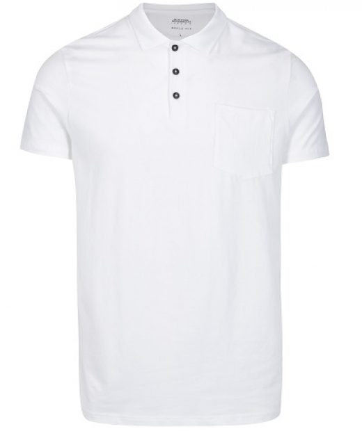 triko Burton Menswear London v bílé barvě polo fit edition