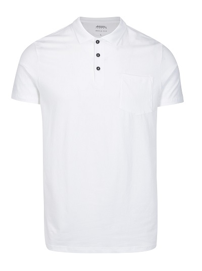 triko Burton Menswear London v bílé barvě polo fit edition