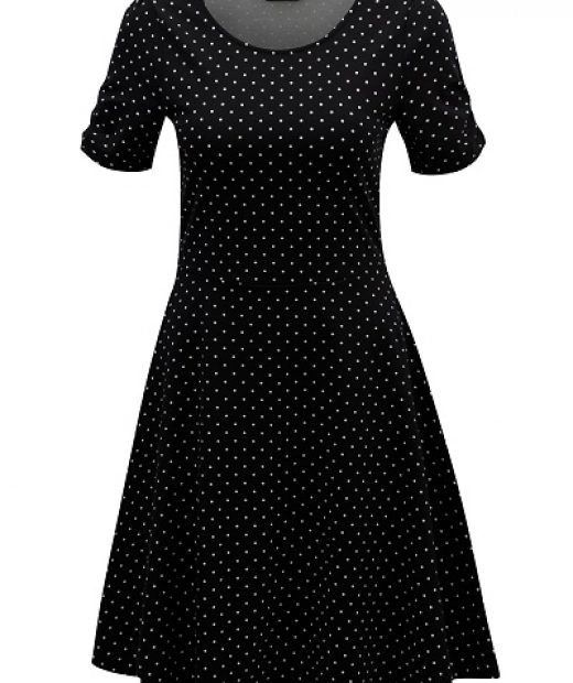 Černé puntíkaté retro tradiční letní šaty Dorothy Perkins
